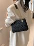 Heart Embossed Chain Square Bag Solid Color