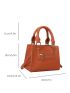 Trendy Shoulder Bag, Women's Double Handle Square Bag