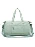 Letter Patch Decor Duffel Bag Colorblock Double Handle