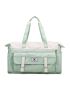 Letter Patch Decor Duffel Bag Colorblock Double Handle