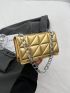 Metallic Quilted Chain Flap Square Bag Funky Style