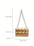 Metallic Quilted Chain Flap Square Bag Funky Style