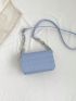 Mini Square Bag Geometric Embossed Flap