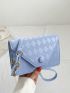 Mini Square Bag Geometric Embossed Flap