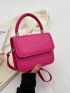 Mini Flap Square Bag Stitch Detail Neon Pink Funky