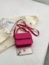 Mini Flap Square Bag Stitch Detail Neon Pink Funky