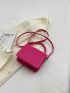 Mini Flap Square Bag Stitch Detail Neon Pink Funky