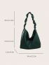 Minimalist Ruched Strap Hobo Bag Drawstring Detail