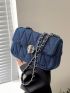 Mini Quilted Pattern Chain Square Bag Turn Lock