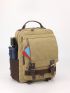 Medium Classic Backpack Two Tone Buckle Decor