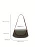 Long 10.2 Inches Wide 3.5 Inches High 5.5 Inches PU Monochrome Fashion Shoulder Bag