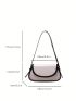 Long 10.2 Inches Wide 3.5 Inches High 5.5 Inches PU Monochrome Fashion Shoulder Bag