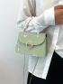 Mini Floral Embroidered Flap Square Bag Faux Pearl Decor