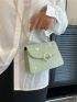 Mini Floral Embroidered Flap Square Bag Faux Pearl Decor