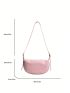 Minimalist Crossbody Bag Medium Zipper Pink Pu