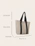 Minimalist Straw Bag Color Block Vacation Oversized