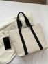 Minimalist Straw Bag Color Block Vacation Oversized