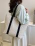 Minimalist Straw Bag Color Block Vacation Oversized