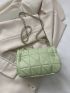 Mini Quilted Flap Square Bag Metal Decor Pink