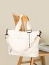 Letter Graphic Shopper Bag Medium Double Handle