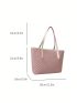 Geometric Pattern Shoulder Tote Bag Contrast Binding