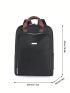 Metal Decor Functional Backpack Medium Zipper Black