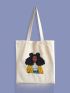 Figure Graphic Shopper Bag Double Handle Preppy