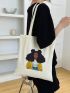 Figure Graphic Shopper Bag Double Handle Preppy