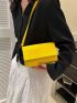 Mini Crocodile Embossed Flap Square Bag Neon Yellow Funky