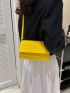 Mini Crocodile Embossed Flap Square Bag Neon Yellow Funky