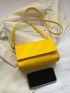 Mini Crocodile Embossed Flap Square Bag Neon Yellow Funky