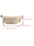 Letter Patch Decor Fanny Pack Large Capacity Zipper