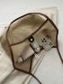 Contrast Binding Straw Bag Small Vacation Double Handle