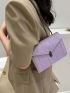 Quilted Flap Chain Square Bag Small Purple