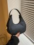 Mini Geometric Pattern Hobo Bag Zipper Vintage