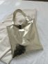 Metallic Shoulder Tote Bag Double Handle Funky