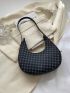 Mini Geometric Pattern Hobo Bag Zipper Vintage