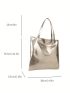 Metallic Shoulder Tote Bag Double Handle Funky