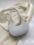 Mini Geometric Pattern Hobo Bag Zipper Vintage