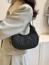 Mini Geometric Pattern Hobo Bag Zipper Vintage