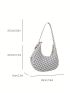 Mini Geometric Pattern Hobo Bag Zipper Vintage