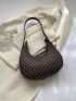 Mini Geometric Pattern Hobo Bag Zipper Vintage