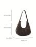 Mini Geometric Pattern Hobo Bag Zipper Vintage