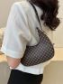 Mini Geometric Pattern Hobo Bag Zipper Vintage