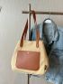 Two Tone Shoulder Tote Bag Double Handle