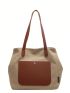 Two Tone Shoulder Tote Bag Double Handle