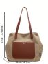 Two Tone Shoulder Tote Bag Double Handle