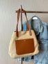 Two Tone Shoulder Tote Bag Double Handle