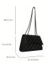 Quilted Flap Chain Square Bag Black Elegant