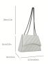 Quilted Flap Chain Square Bag White Elegant